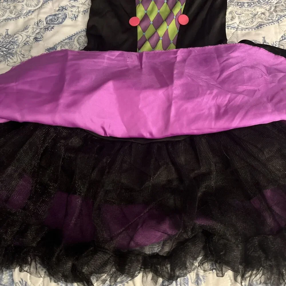 Disney Alice In Wonderland Mad Hatter Costume Dress Child Size Medium 10-12 Hat